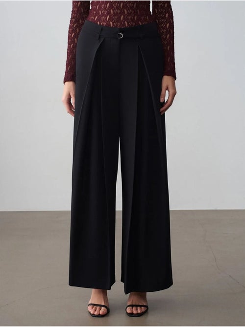 Pantaloni a gamba ampia con pieghe dilvin - Kiabi