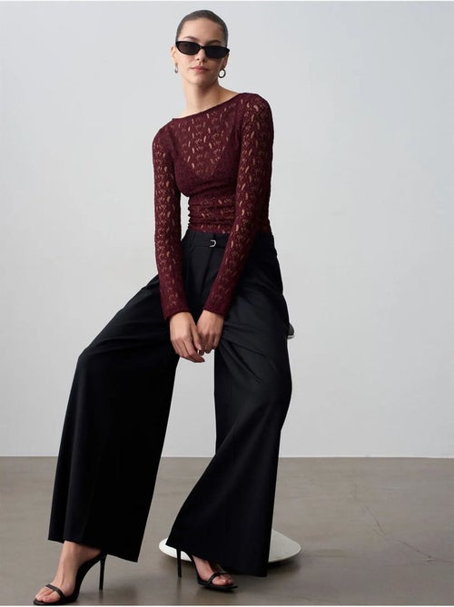 Pantaloni a gamba ampia con pieghe dilvin - Kiabi