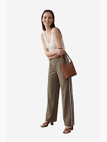 Pantaloni a gamba ampia con pince a vita alta my fashion