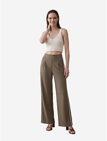 Pantaloni a gamba ampia con pince a vita alta my fashion