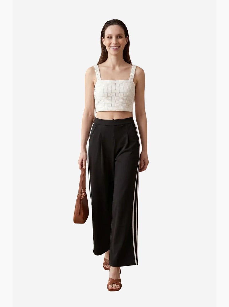 Pantaloni a gamba ampia con pince a vita alta my fashion Nero - Kiabi