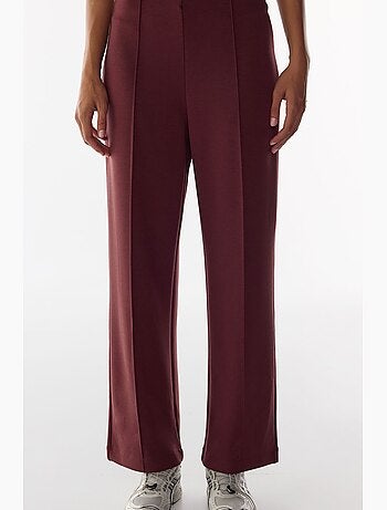 Pantaloni a gamba ampia con vita alta e coste penti