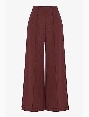 Pantaloni a gamba ampia con vita alta e coste penti