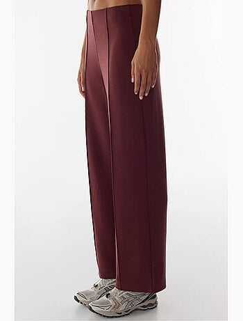 Pantaloni a gamba ampia con vita alta e coste penti