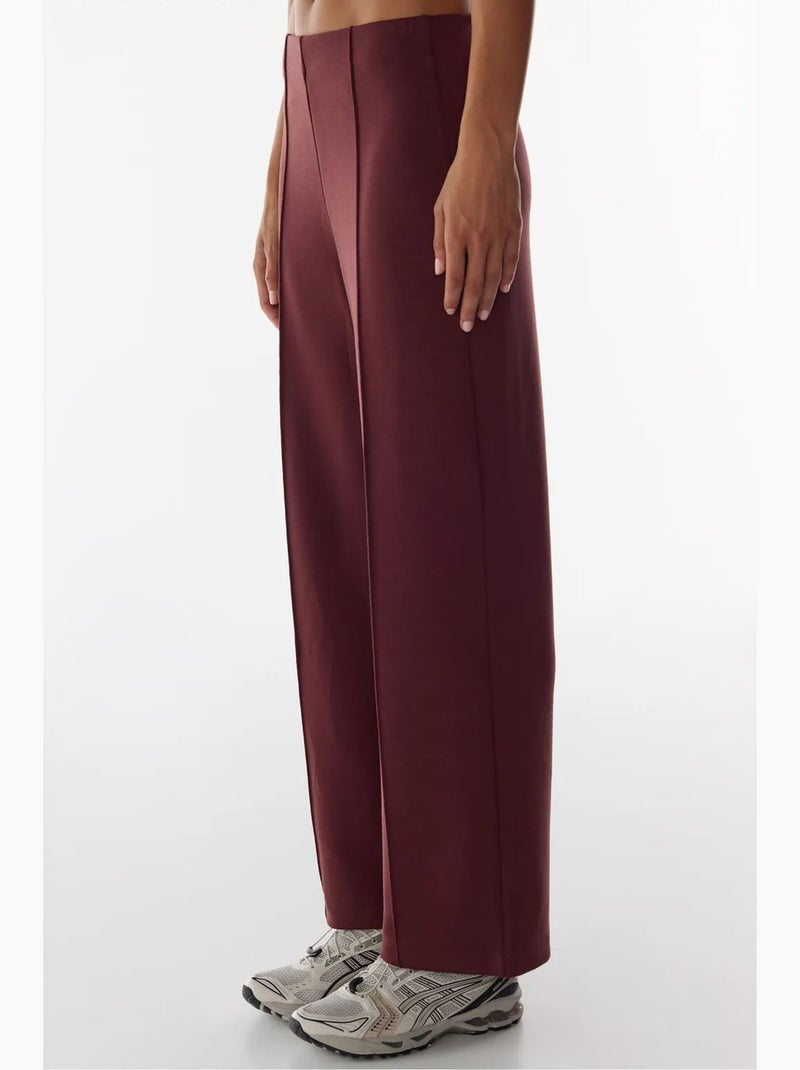 Pantaloni a gamba ampia con vita alta e coste penti Rosso bordeaux - Kiabi