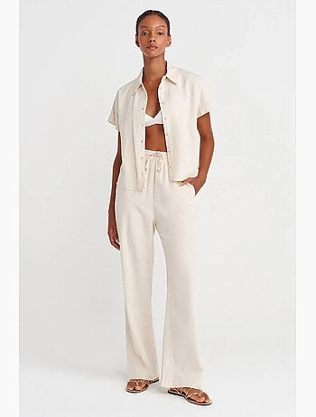 Pantaloni a gamba ampia con vita con coulisse dilvin