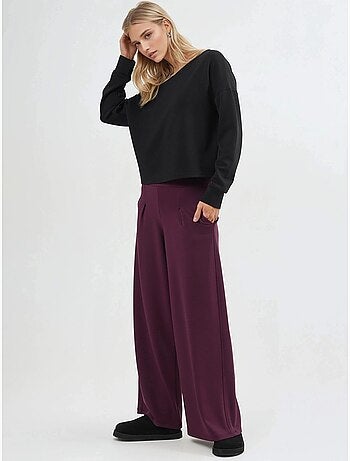Pantaloni a gamba ampia con vita elasticizzata busem