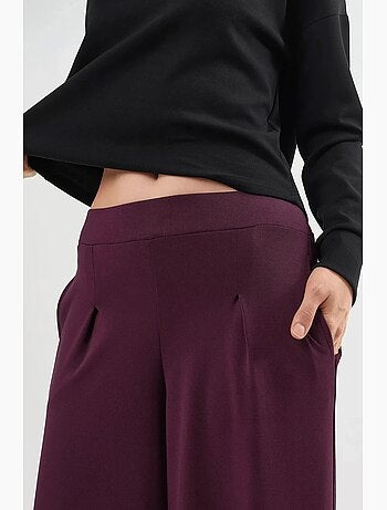 Pantaloni a gamba ampia con vita elasticizzata busem