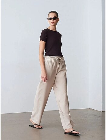 Pantaloni a gamba ampia con vita elasticizzata e coulisse dilvin