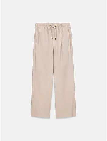 Pantaloni a gamba ampia con vita elasticizzata e coulisse dilvin