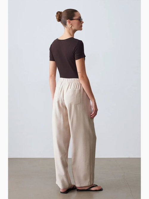 Pantaloni a gamba ampia con vita elasticizzata e coulisse dilvin - Kiabi Pantaloni a gamba ampia con vita elasticizzata e coulisse dilvin - Kiabi
