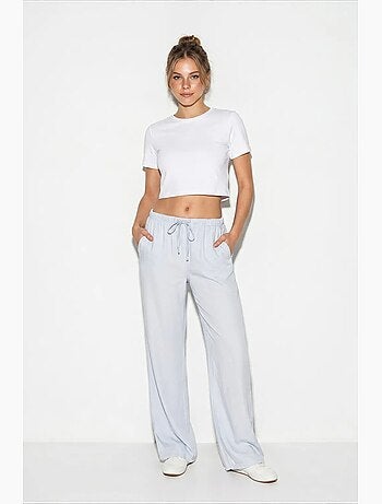 Pantaloni a gamba ampia in lyocell lucci