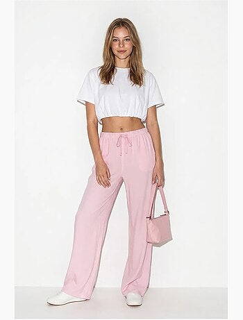 Pantaloni a gamba ampia in lyocell lucci