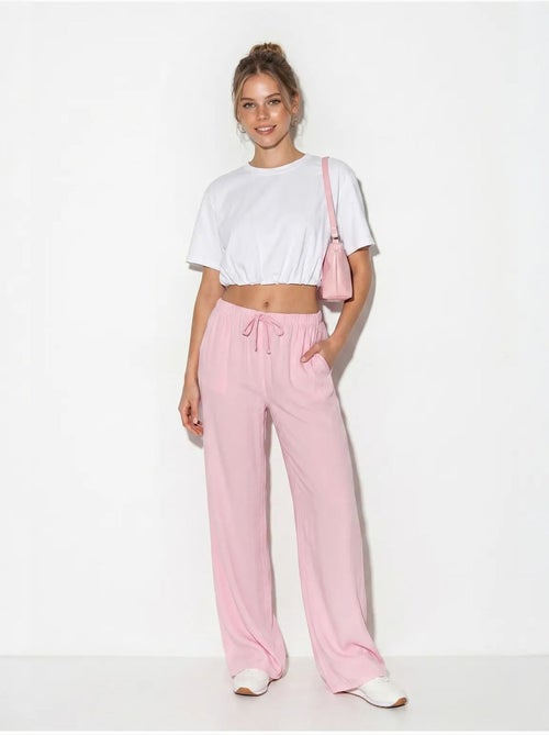 Pantaloni a gamba ampia in lyocell lucci - Kiabi Pantaloni a gamba ampia in lyocell lucci - Kiabi
