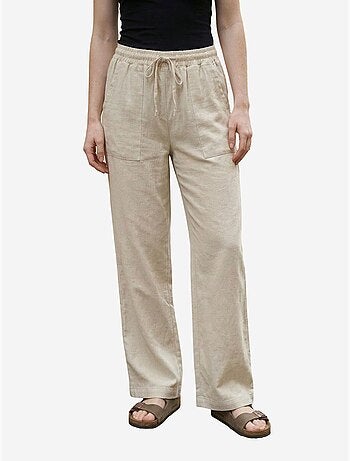 Pantaloni a gamba ampia in misto lino da donna my fashion