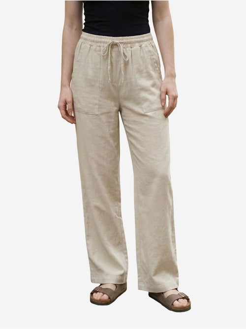 Pantaloni a gamba ampia in misto lino da donna my fashion - Kiabi Pantaloni a gamba ampia in misto lino da donna my fashion - Kiabi