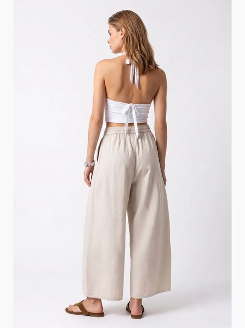 Pantaloni a gamba ampia in tencel alla caviglia mixray - Kiabi Pantaloni a gamba ampia in tencel alla caviglia mixray - Kiabi