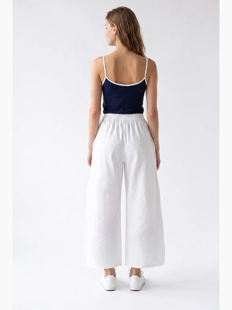 Pantaloni a gamba ampia in tencel alla caviglia mixray Bianco - Kiabi