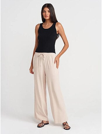 Pantaloni a gamba ampia in tencel con vita con coulisse dilvin