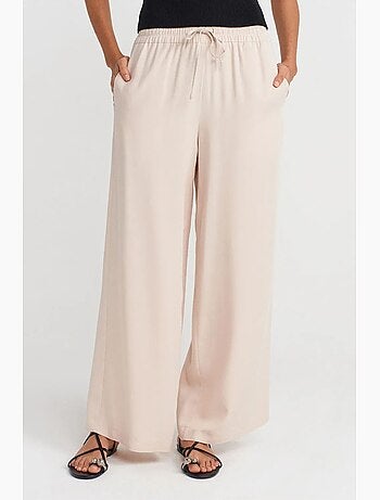 Pantaloni a gamba ampia in tencel con vita con coulisse dilvin