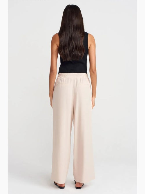 Pantaloni a gamba ampia in tencel con vita con coulisse dilvin - Kiabi Pantaloni a gamba ampia in tencel con vita con coulisse dilvin - Kiabi