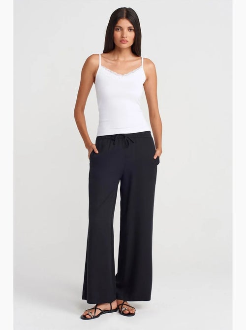 Pantaloni a gamba ampia in tencel con vita con coulisse dilvin - Kiabi