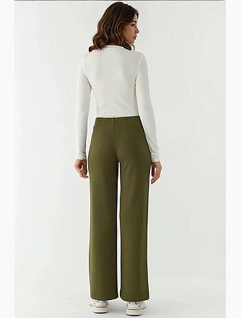 Pantaloni a gamba ampia modal touch con dettagli a coste hiccup