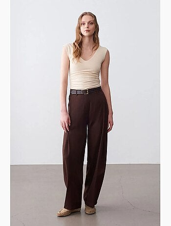 Pantaloni a gamba ampia plissettati dilvin