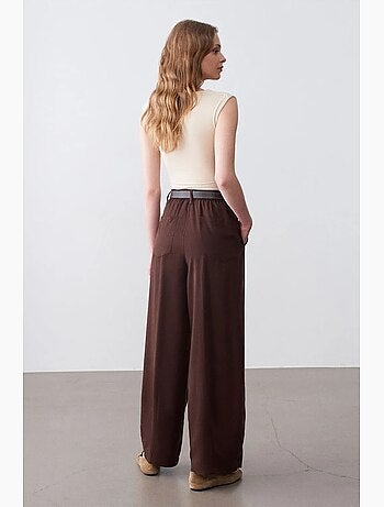 Pantaloni a gamba ampia plissettati dilvin