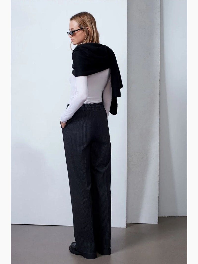 Pantaloni a gamba ampia pull-on dilvin Grigio nero - Kiabi