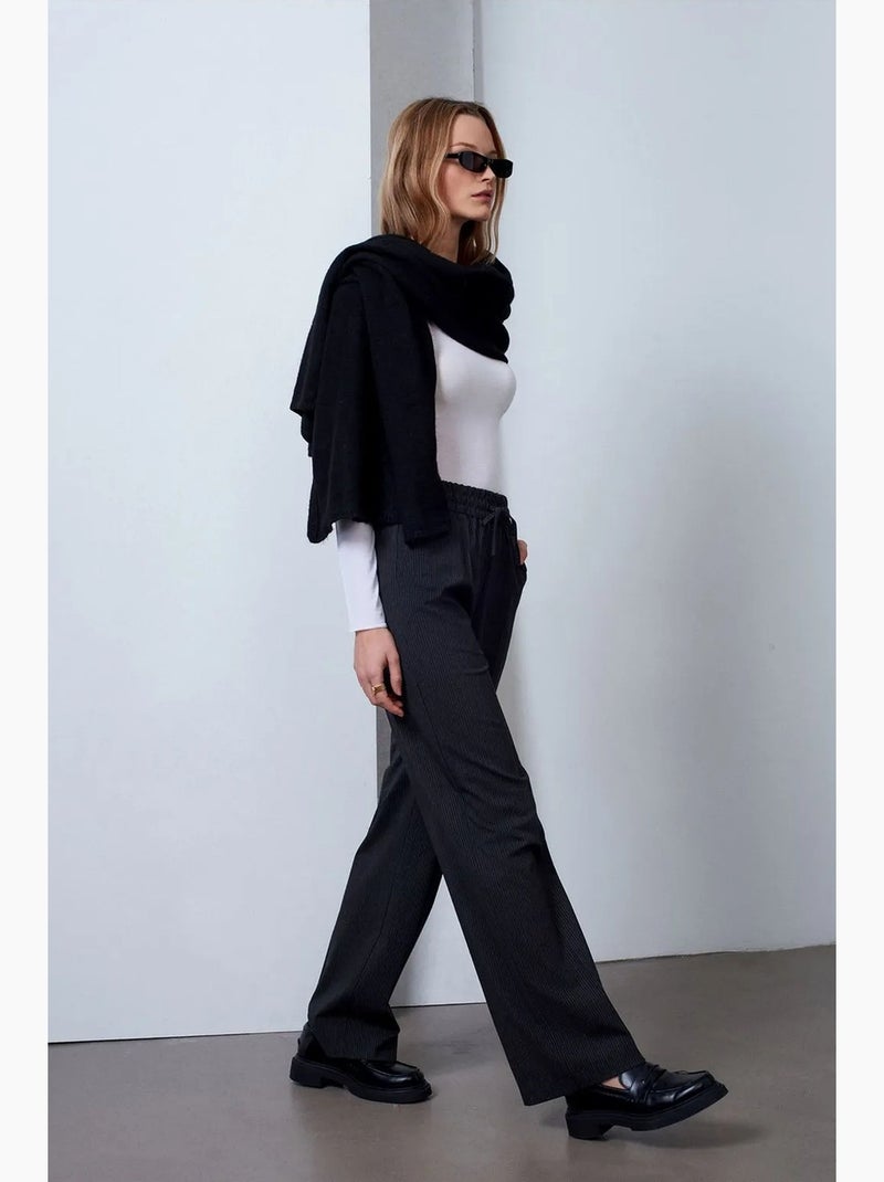Pantaloni a gamba ampia pull-on dilvin Grigio nero - Kiabi