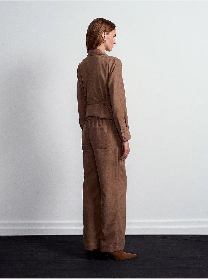 Pantaloni a gamba ampia pull-on dilvin Marrone - Kiabi