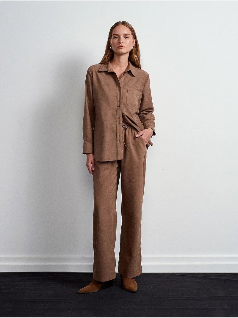 Pantaloni a gamba ampia pull-on dilvin Marrone - Kiabi