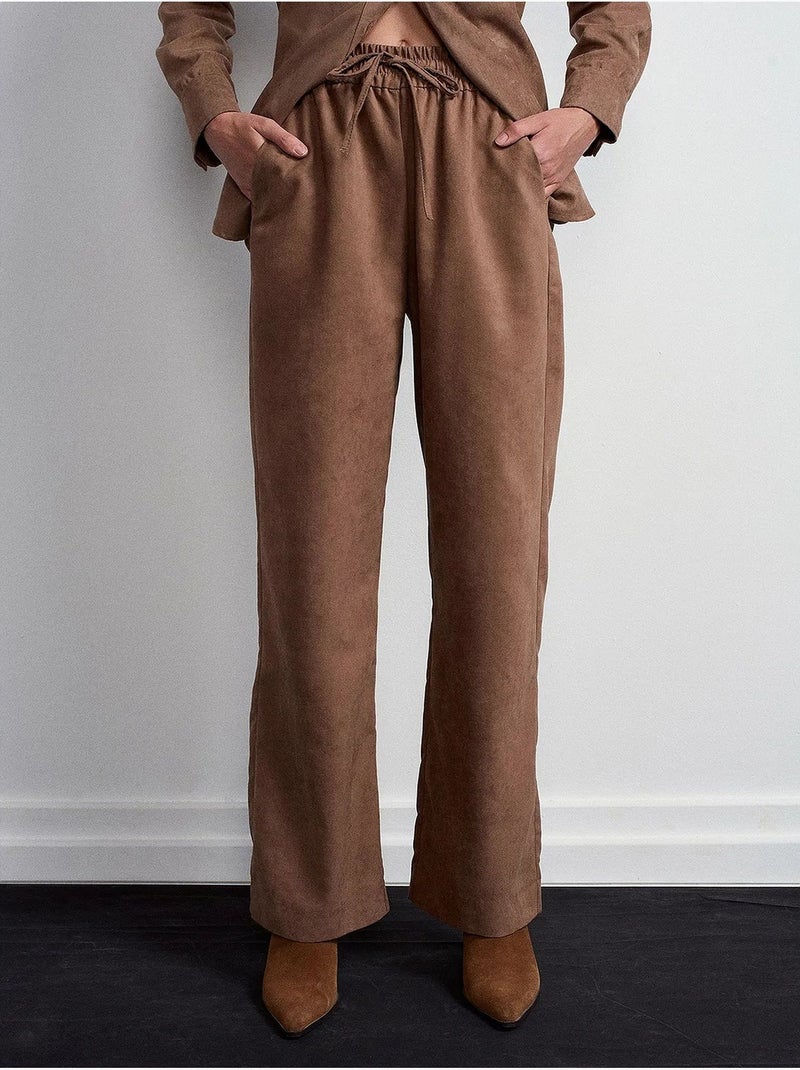 Pantaloni a gamba ampia pull-on dilvin Marrone - Kiabi