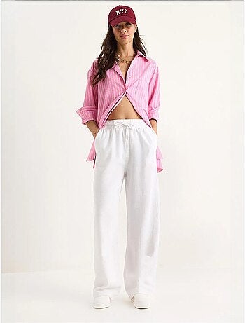 Pantaloni a gamba ampia relaxed fit con coulisse lucci