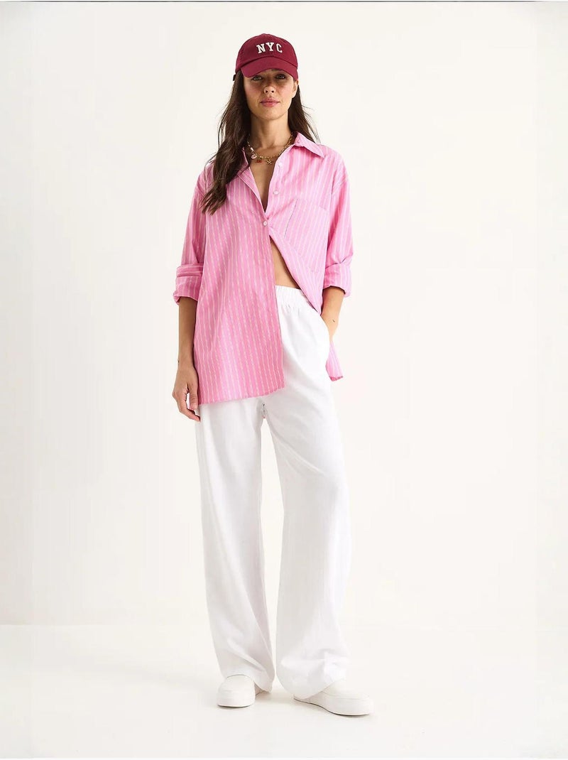 Pantaloni a gamba ampia relaxed fit con coulisse lucci Bianco - Kiabi