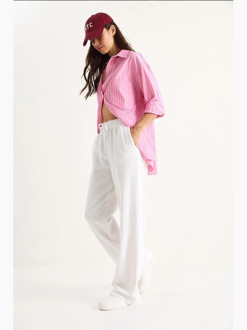 Pantaloni a gamba ampia relaxed fit con coulisse lucci - Kiabi Pantaloni a gamba ampia relaxed fit con coulisse lucci - Kiabi