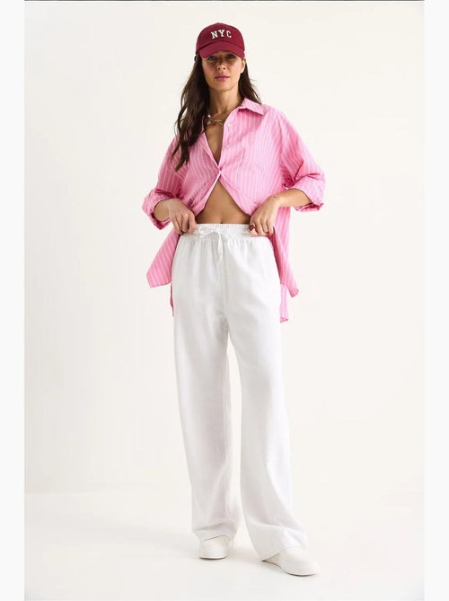 Pantaloni a gamba ampia relaxed fit con coulisse lucci - Kiabi Pantaloni a gamba ampia relaxed fit con coulisse lucci - Kiabi