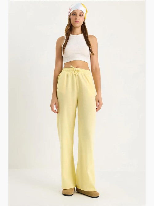 Pantaloni a gamba ampia relaxed fit con coulisse lucci - Kiabi Pantaloni a gamba ampia relaxed fit con coulisse lucci - Kiabi