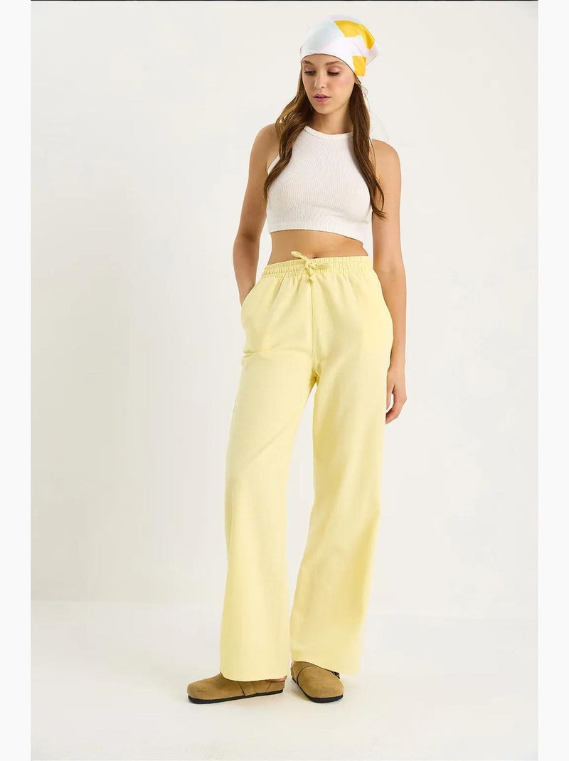 Pantaloni a gamba ampia relaxed fit con coulisse lucci Giallo limone - Kiabi