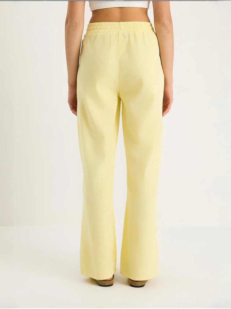 Pantaloni a gamba ampia relaxed fit con coulisse lucci Giallo limone - Kiabi