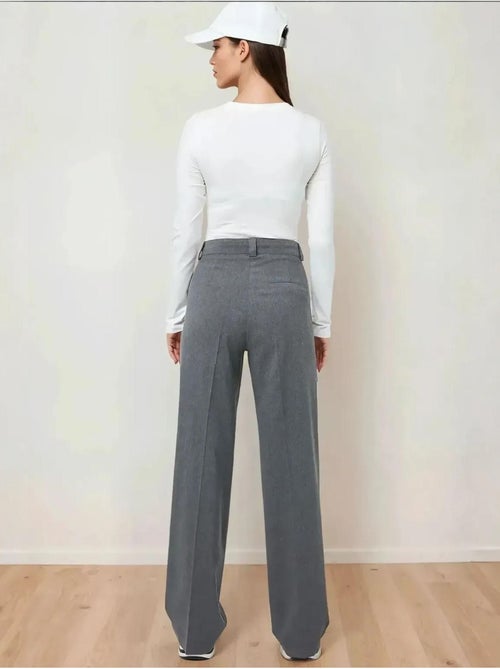 Pantaloni a gamba dritta a vita alta hiccup - Kiabi Pantaloni a gamba dritta a vita alta hiccup - Kiabi