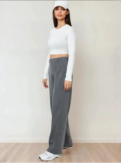 Pantaloni a gamba dritta a vita alta hiccup - Kiabi Pantaloni a gamba dritta a vita alta hiccup - Kiabi