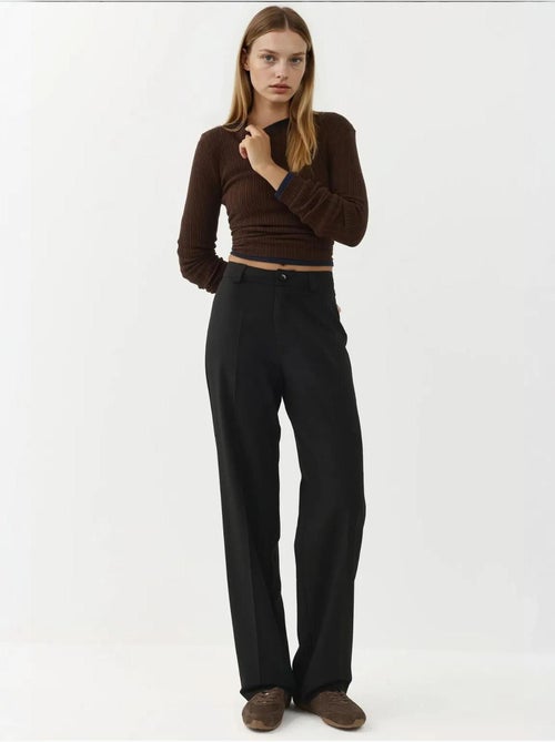 Pantaloni a gamba dritta a vita normale con chiusura a bottone hiccup - Kiabi Pantaloni a gamba dritta a vita normale con chiusura a bottone hiccup - Kiabi