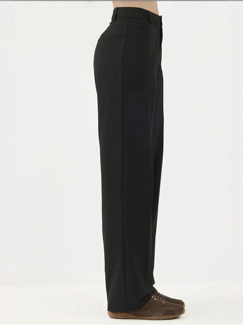 Pantaloni a gamba dritta a vita normale con chiusura a bottone hiccup Nero - Kiabi