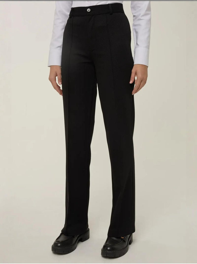 Pantaloni a gamba dritta con cuciture dettagliate Nero - Kiabi