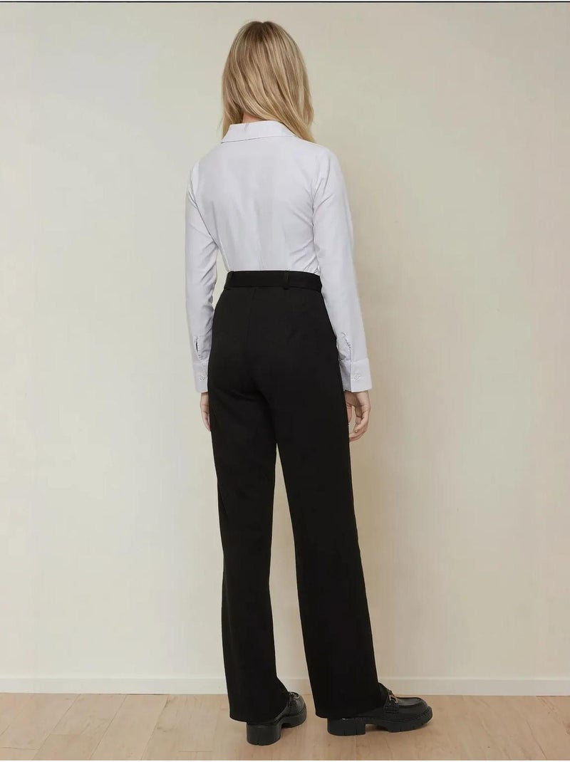 Pantaloni a gamba dritta con cuciture dettagliate Nero - Kiabi