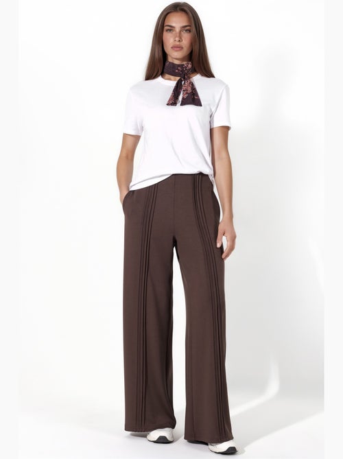 Pantaloni a gamba dritta con dettaglio a coste modal touch hiccup - Kiabi Pantaloni a gamba dritta con dettaglio a coste modal touch hiccup - Kiabi