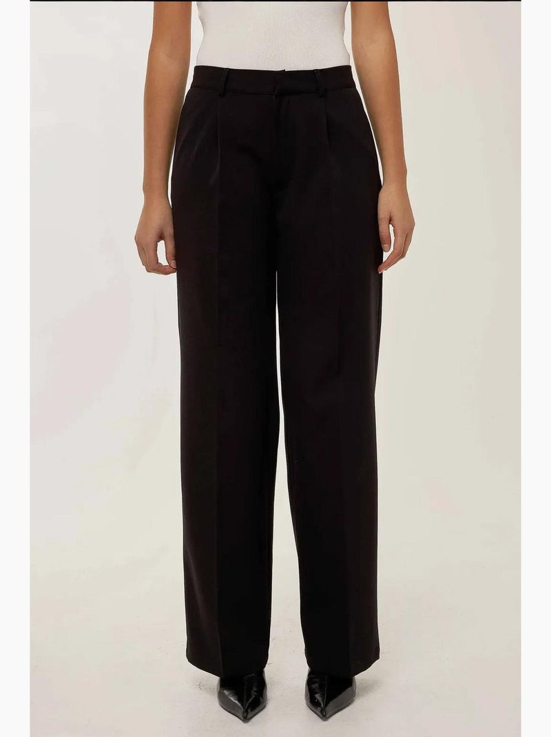 Pantaloni a gamba dritta con pieghe hiccup Nero - Kiabi