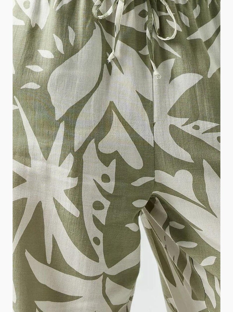 Pantaloni a gamba dritta con stampa floreale hiccup Verde - Kiabi